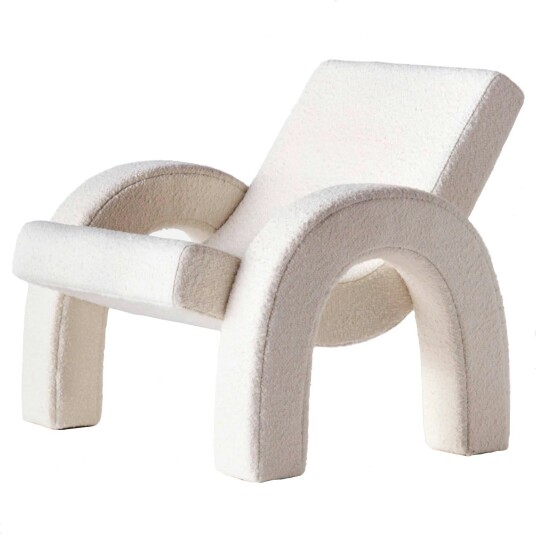 Dusty Deco Arco Loungestol Bouclé Hvit
