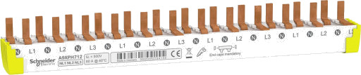 Schneider Electric Sløyfesamleskinne 3P+N 80A 12M Bunnmontering Hvit