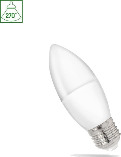 Spectrum E27 1W LED kronepære C37 3000K 90lm/W varm hvit