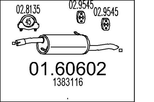 Bakre eksospotte MTS 01.60602