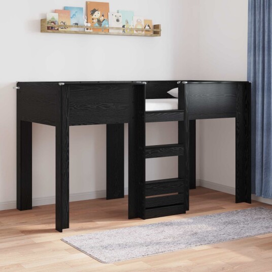 Køyeseng for Barn Svart Eik 75 x 190 cm Konstruert tre Køyeseng for Barn Svart Eik 75 x 190 cm Konstruert tre