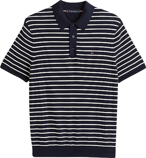 Tommy Hilfiger Genser Essential Cotton Knitted Polo Blå
