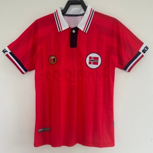 Norge 1998 Hjemmedrakt Retro Frankrike VM Herrelandslag i Fotball(BT)