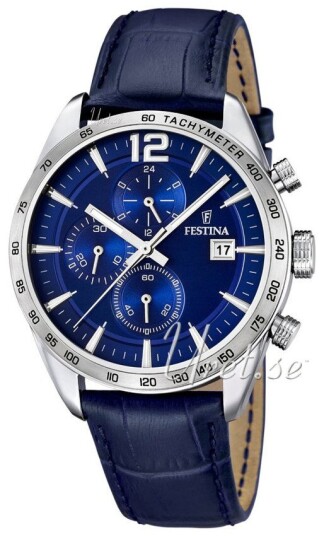 Festina Herreklokke F16760 3 Sport Blå/Lær Ø43 mm