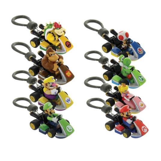 Paladone Mario Kart Figur Ryggsekkbuddies Assortert - 9 Detaljerte Figurer med Nøkkelring