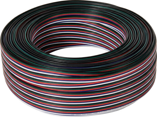 100m 1,2mm² RGBW kabel 5 leder 16AWG 12V 24V til LED strip