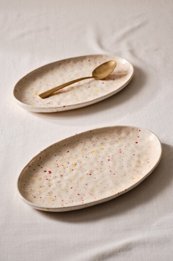 Jotex Tallerken Oval 2pakke Beige/multi SPRINKLE 2118602012