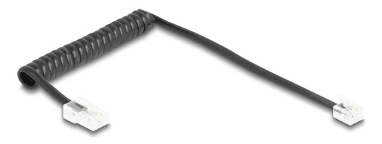 Delock Telefonkabel / Spiralkabel Rj11 Stecker Til Rj45 Stecker Schwarz 1 M