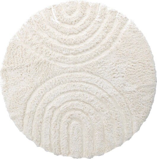 Rundt teppe   Lindos Natural Cotton Shaggy hvit Størrelse: Ø 200 cm
