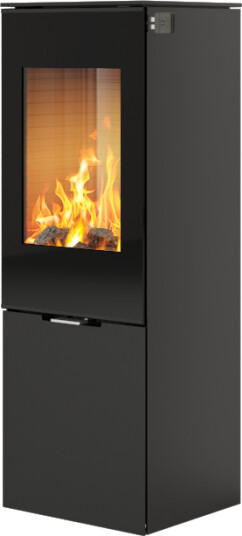 Rais Nexo 120 svart vedovn med glassdør Rais Nexo 120 svart vedovn med glassdør