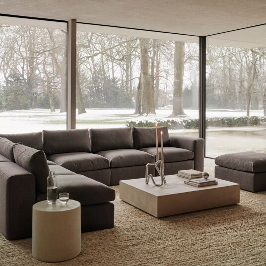 Ethnicraft Mellow Fotskammel Granitt 80 x 80 x 41 cm