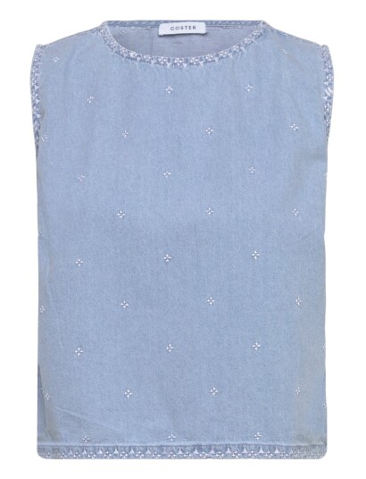Coster Copenhagen Denim Shirt With Embroidery   Blue   34