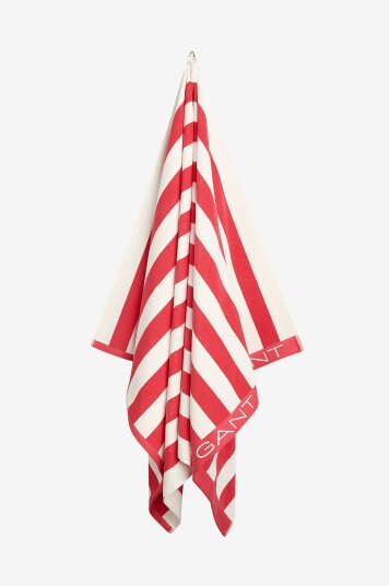 Gant Home - Strandhåndkle Block Stripe - Rød