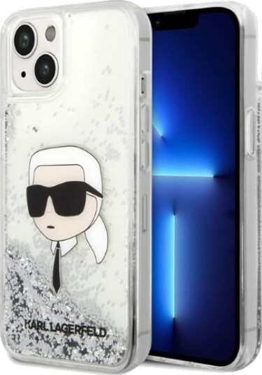 Karl Lagerfeld iPhone 14 Plus Hardcase Glitter Karl Head 6,7" Sølv