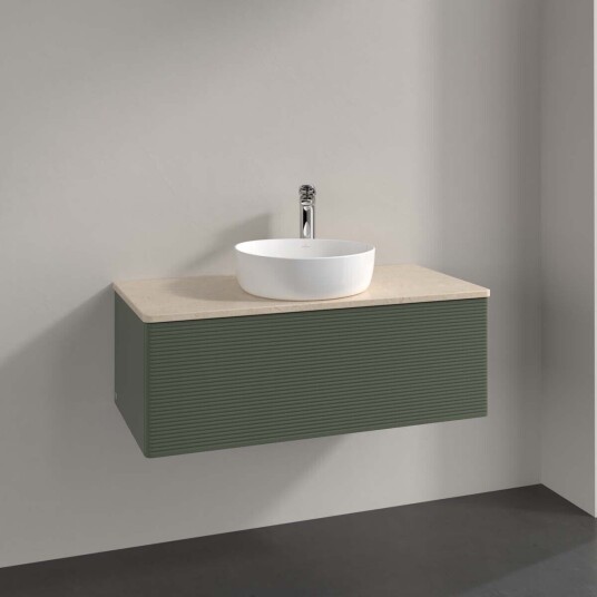Villeroy & Boch Antao Servantskap med 1 skuff 100x50x36 cm m/lys Grønn Matt/Crème