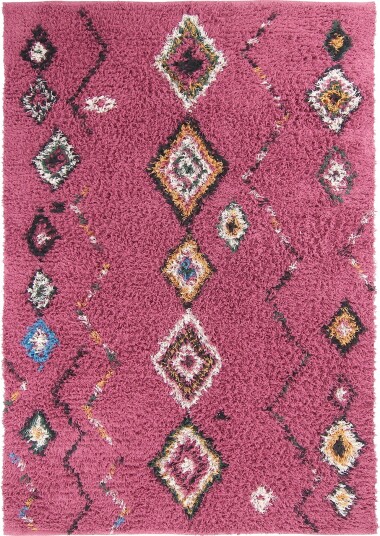 Ryetepper Nyle Natural Cotton Shaggy rosa/multi Størrelse: 133 x 190 cm