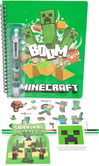 Minecraft Minecraft, Skrivesæt, M/ Multifarve. Pen - Green - ONE SIZE Minecraft Minecraft, Skrivesæt, M/ Multifarve. Pen - Green - ONE SIZE