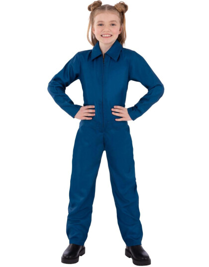 Blå Jumpsuit Kostyme til Barn - 10-12 år