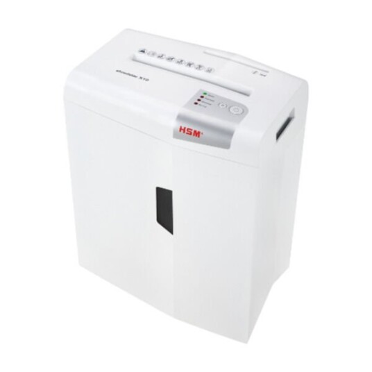 HSM X10 MAKULERINGSMASKIN PARTIKKELKUTT-MAKULERING 58 DB 22 CM SØLV, HVIT HSM X10 MAKULERINGSMASKIN PARTIKKELKUTT-MAKULERING 58 DB 22 CM SØLV, HVIT