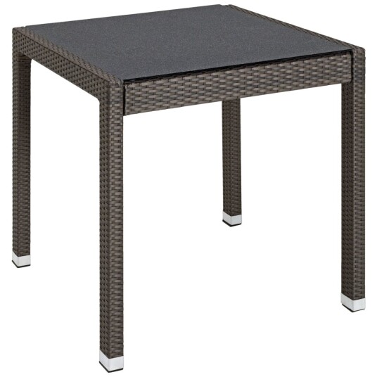 VEGA Bordben til Metropolitan; 80x80x75 cm LxBxH; Mørk gråbrun/taupe; Rektangulær