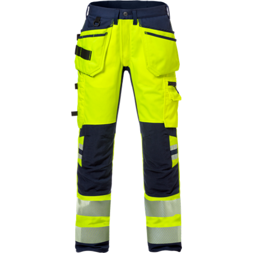 Fristads Hantverkarbyxa Stretch 2707 Plu, Klass 2 Varsel Gul/marinblå C50