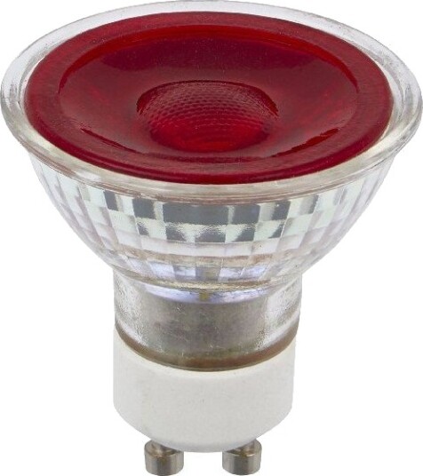 Spl GU10 5W LED pære Rød 38° glass MR16 230V Spl GU10 5W LED pære Rød 38° glass MR16 230V