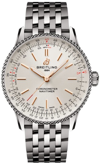 Breitling Herreklokke A17327211G1A1 Navitimer Automatic 36 Hvit/Stål