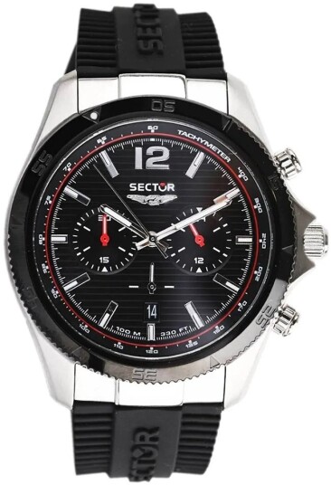Sector 650 Herreklokke R3271631003 Sort/Gummi Ø45 mm