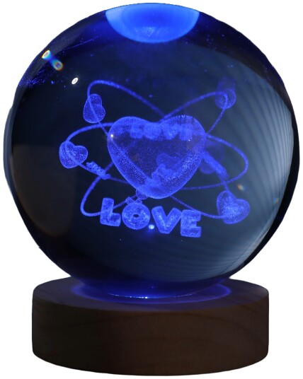 iTotal Krystallkule LED Bordlampe   Large   Follow Your Heart