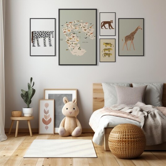 Plakat Dyrekolleksjon / Sett med 6