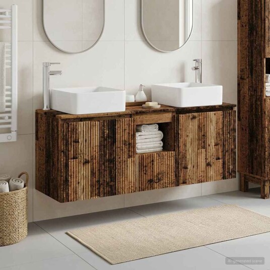 vidaXL Baderomsskapsett 3 stk. Gammelt tre 49,5 x 41 x 63 cm vidaXL Baderomsskapsett 3 stk. Gammelt tre 49,5 x 41 x 63 cm