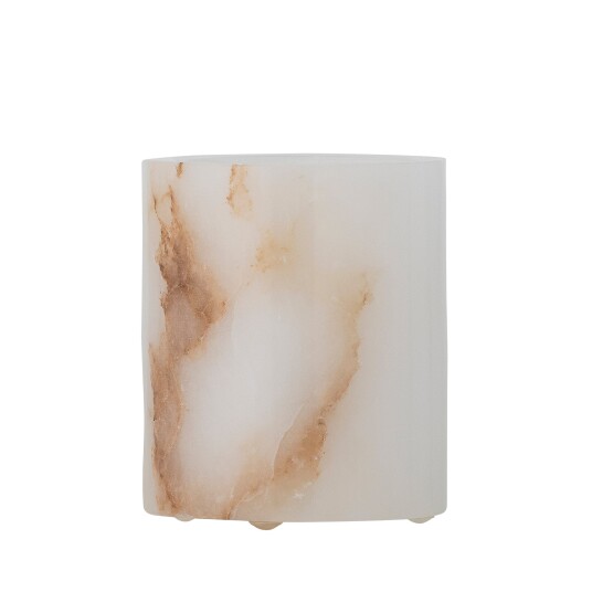 Bloomingville - Lyslykt Annebel 7,5x9 cm alabaster/hvit