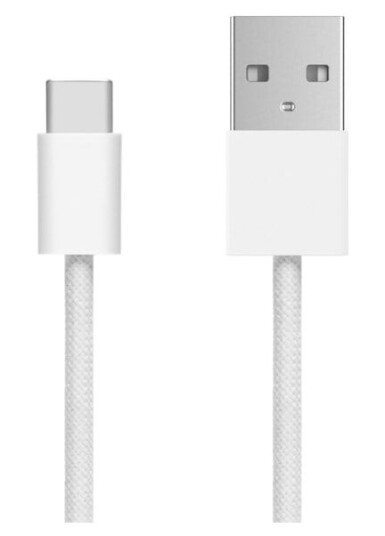Linocell Flettet USB-A- til USB-C-kabel Hvit 2 m