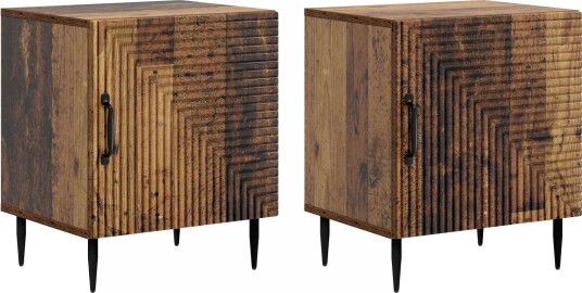 Nattbordskap 2 pcs Gammelt tre 43 x 34,5 x 50 cm Konstruert tre