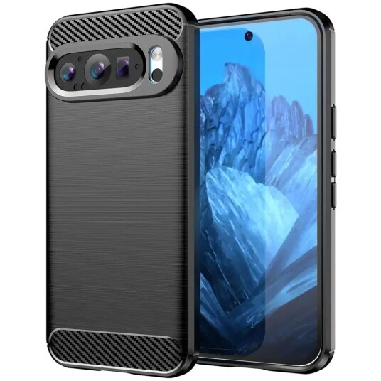 EIDERWOOD Google Pixel 9 Brushed Carbon Deksel - Svart