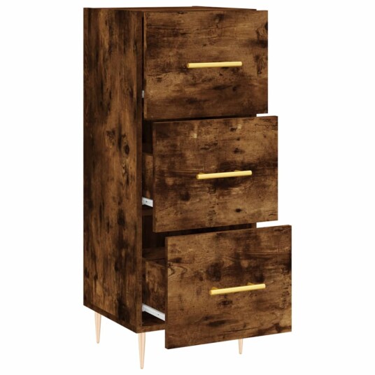 vidaXL Skjenk røkt eik 34,5x34x90 cm konstruert tre