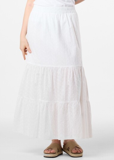 Seaside Angelica Maxi Skirt W White 42 Bestselger