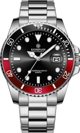 Kompass OceanXplorer Silver Black/Red