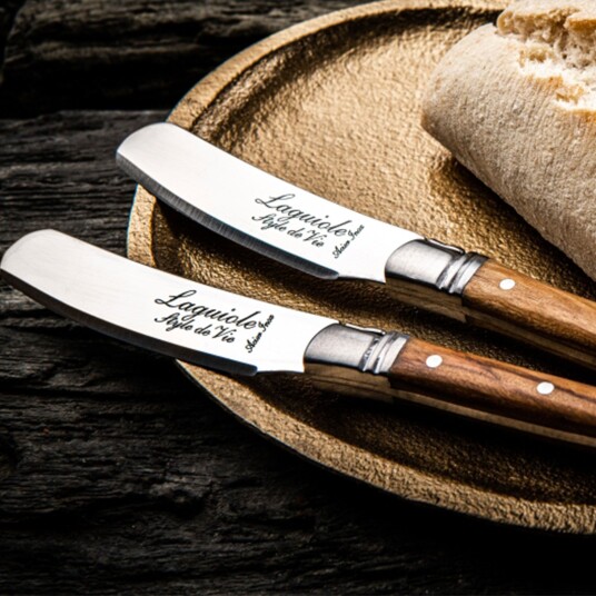 Laguiole Smørkniver 4 pakning olivtre