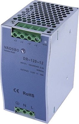 DR Strømforsyning DIN-Skinnemontering DC 12v 75w