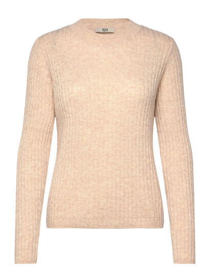 Rosemunde Rwsofia Ls Wool Pointelle Crew Knit - Beige - L