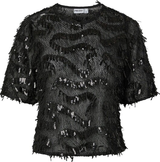 pieces - Topp Pcerun Ss Tee Jrs Bc - Svart