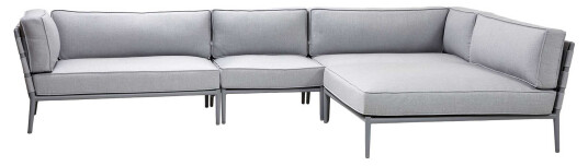 Cane-line Conic sofagruppe Light grey 1 st høyreende, 1 st venstreende, 1 midt & divan Grå