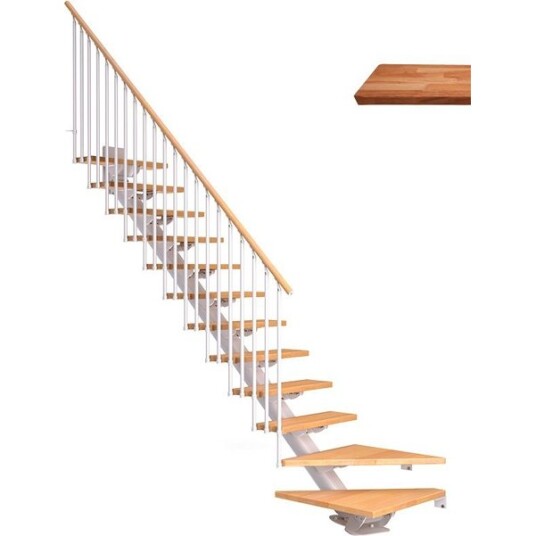 Dolle Sydney L trapp Hvit 9016 classic Iii oljeret Eik 75 11   Loddret Høyde 222 270cm