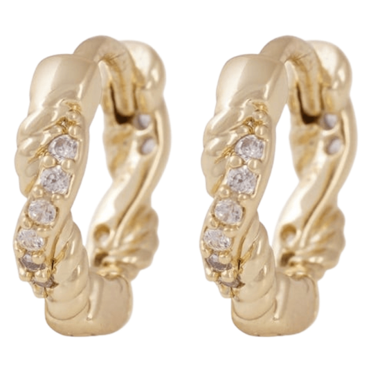 Snö Of Sweden Twist Small Ring Ear Gold Clear Onesize Snö Of Sweden Twist Small Ring Ear Gold Clear Onesize
