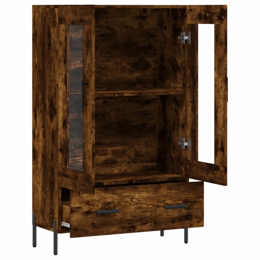 vidaXL Highboard røkt eik 69,5x31x115 cm konstruert tre
