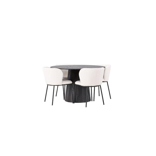 Venture Home Spisegruppe Venture Home Lanzo Ø120 cm med 4 stk Edina Stoler GR23475