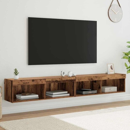 TV benksett 2 pcs Gammelt tre 100 x 30 x 30 cm Konstruert tre TV benksett 2 pcs Gammelt tre 100 x 30 x 30 cm Konstruert tre