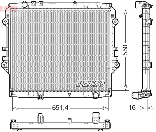 Radiator, motorkjøling DENSO DRM50129