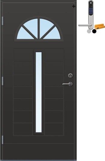Ytterdør Bygg1 Lyngdal med Yale Doorman Classic Home